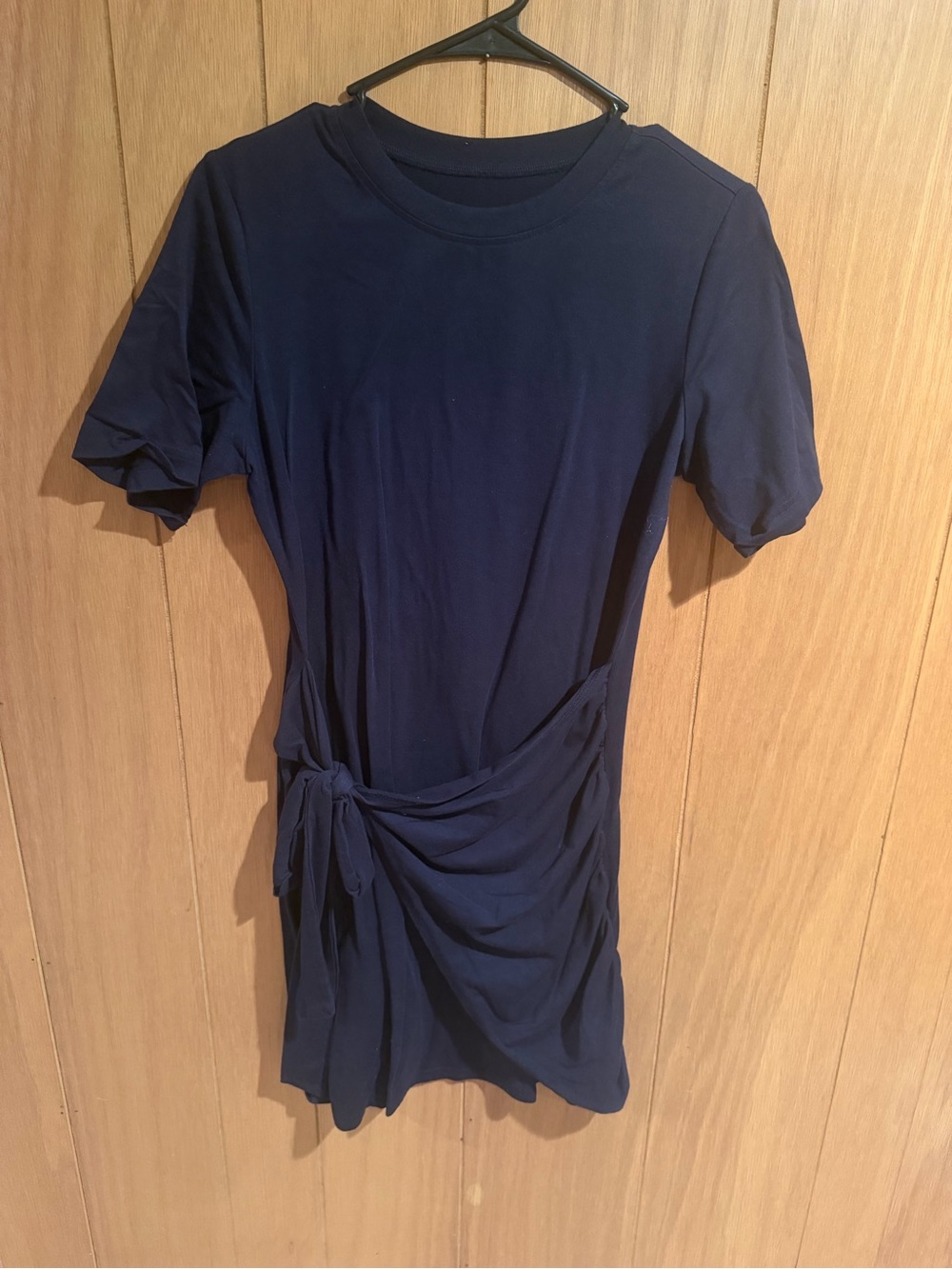 Women’s Navy Short Sleeve Tie-Waist Top
